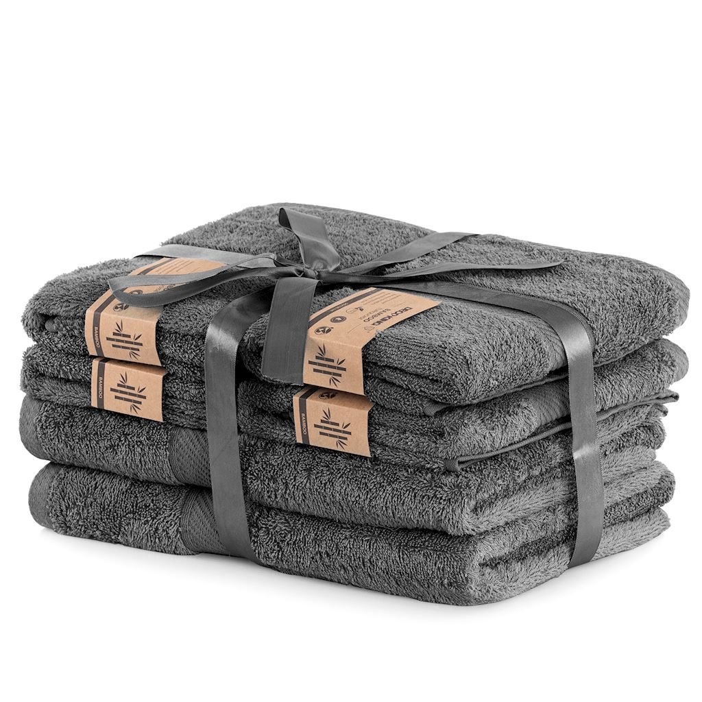 DecoKing Ręcznik Bamby - Grafitowy 2*70x140+ 4*50x100