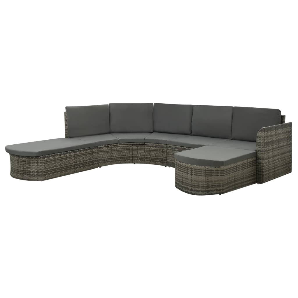 vidaXL 4-cz zestaw wypoczynkowy do ogrodu poduszki rattan PE szary 312176
