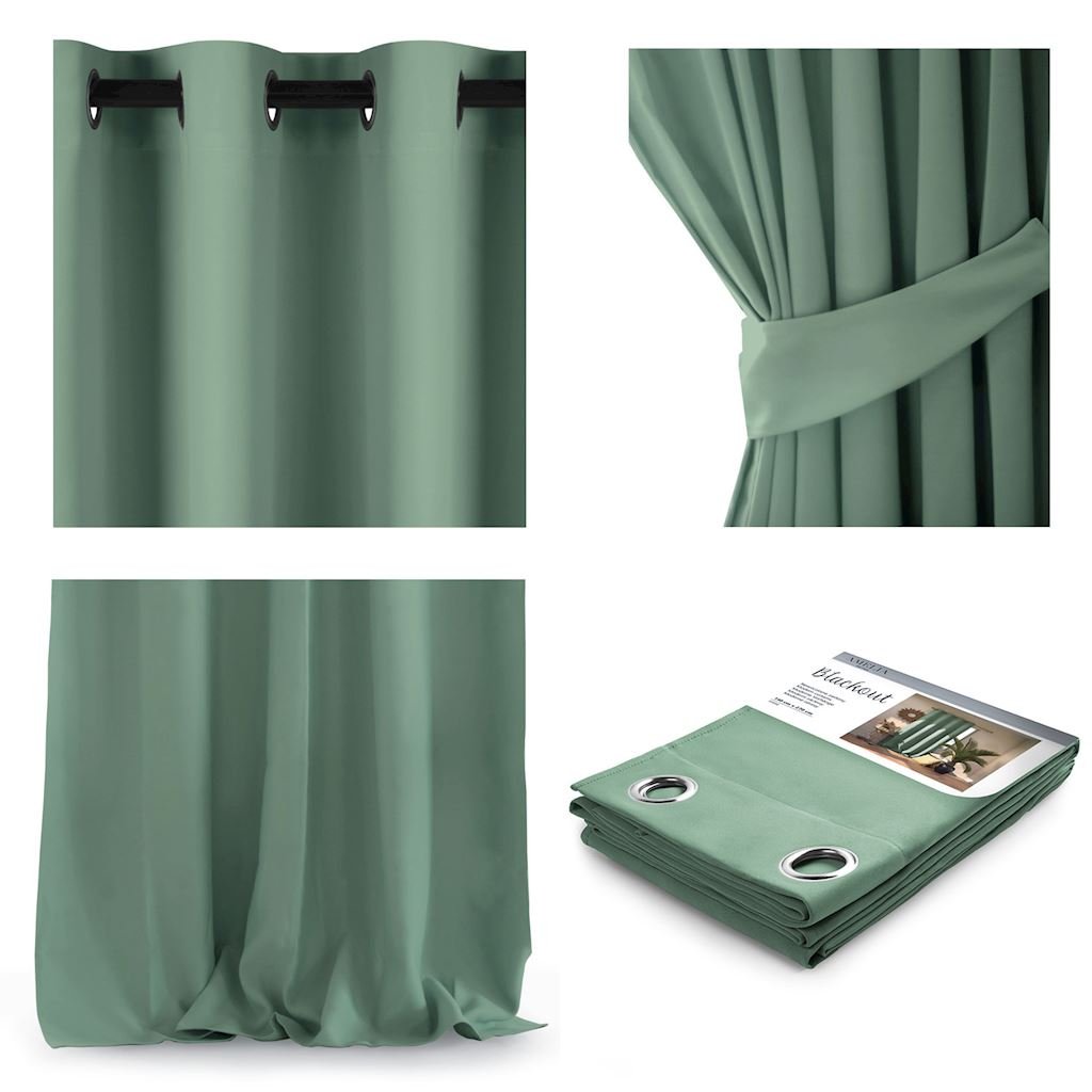 AmeliaHome Zasłona na przelotkach 140X270 Mięta 1szt.