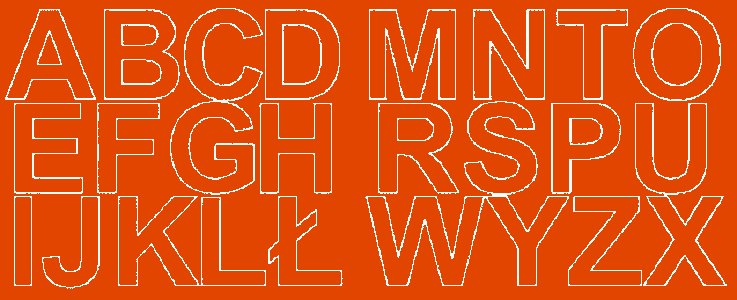 Litery samoprzylepne z połyskiem, pomarańczowe, 6 cm