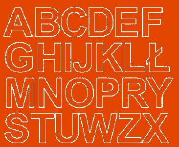 Litery samoprzylepne z połyskiem, pomarańczowe, 4 cm