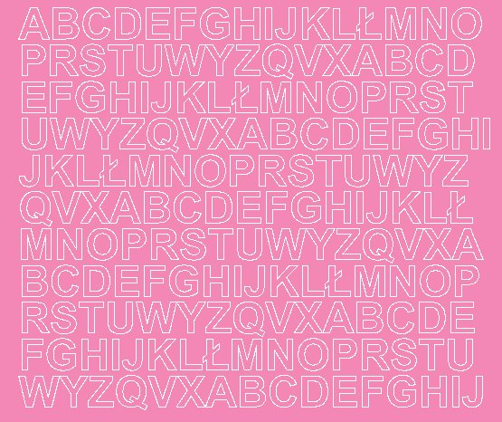 Litery samoprzylepne z połyskiem, różowe, 1,5 cm