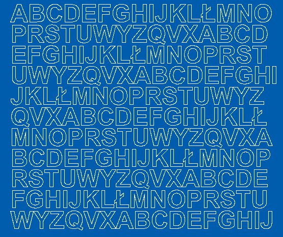 Litery samoprzylepne matowe, niebieskie, 1,5 cm