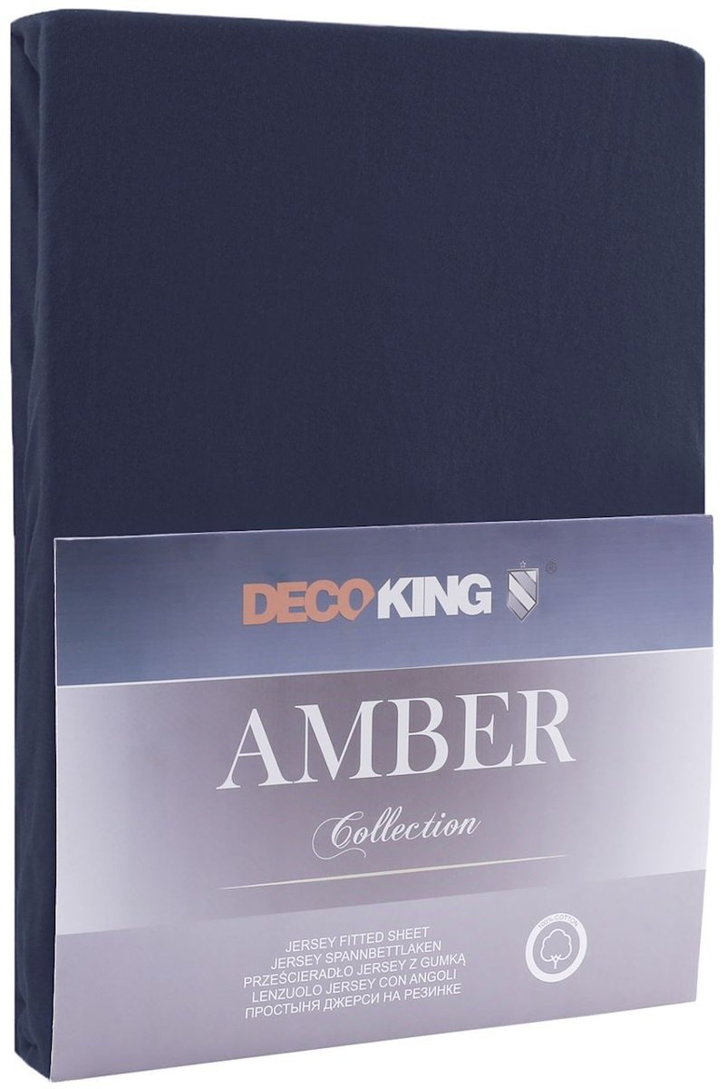 DecoKing Jersey/AMBER/NAVYBLUE/120-140x200+30