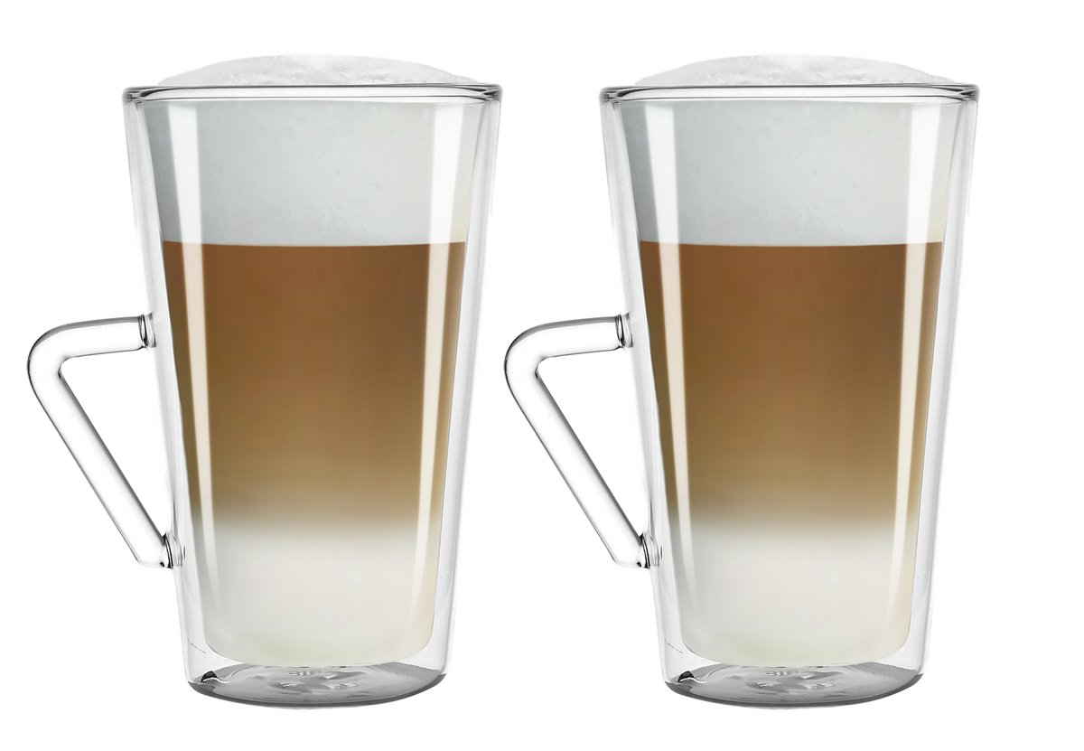 Szklanki termiczne do latte z uchwytem FilterLogic CFL-675B 400ml (2szt.)
