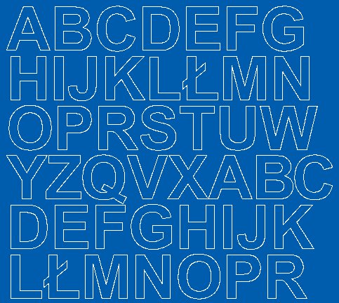 Litery samoprzylepne z połyskiem, niebieskie, 3 cm