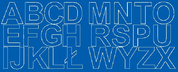 Litery samoprzylepne z połyskiem, niebieskie, 6 cm