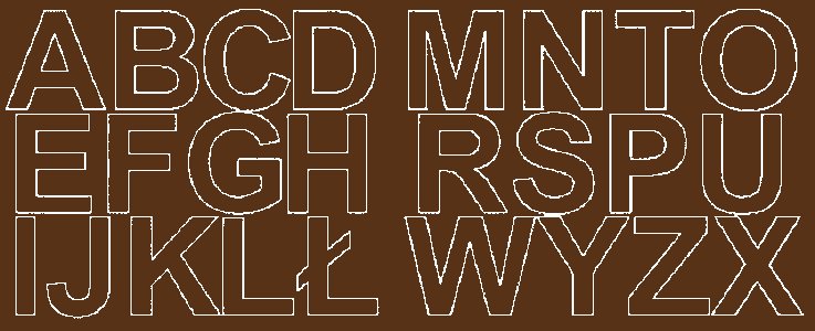 Litery samoprzylepne z połyskiem, brązowe, 6 cm