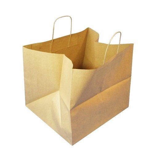 Torba prezentowa, Pizza Bag, brązowa gładka, 36x33x32 cm