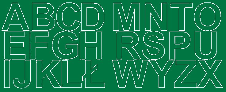 Litery samoprzylepne z połyskiem, zielone, 6 cm