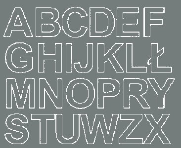 Litery samoprzylepne z połyskiem, szare, 4 cm