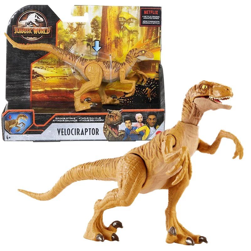 Jurassic World Jurassic World HBX32 - Figurka dinozaura Velociraptor atakujący pazurami, ruchome ręce i nogi, od 4 lat. HBX32