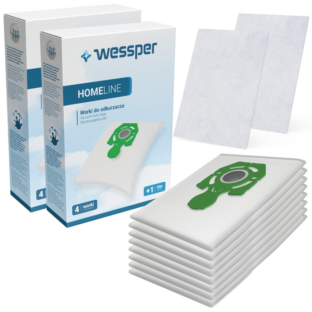 Zestaw Worki Do Odkurzacza Wessper Homeline Safbag Zelmer, 8 Szt. + Filtr, 2 Szt.