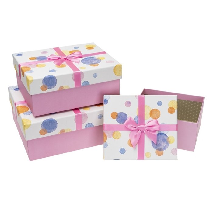 Zestaw pudełek ozdobnych, HL-020-Pink, 3 sztuki