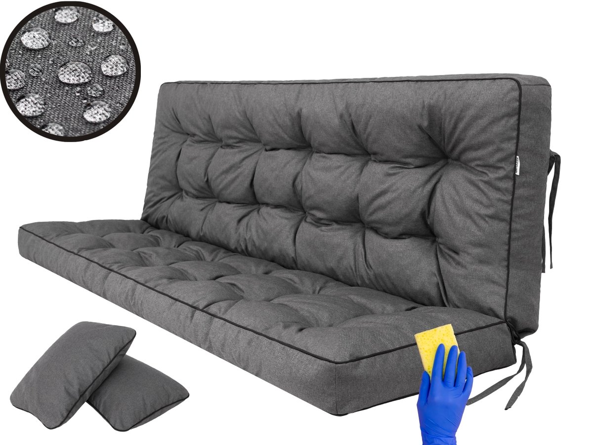 Poduszka na huśtawkę ogrodową, Pola, Grafitowa, 120 cm