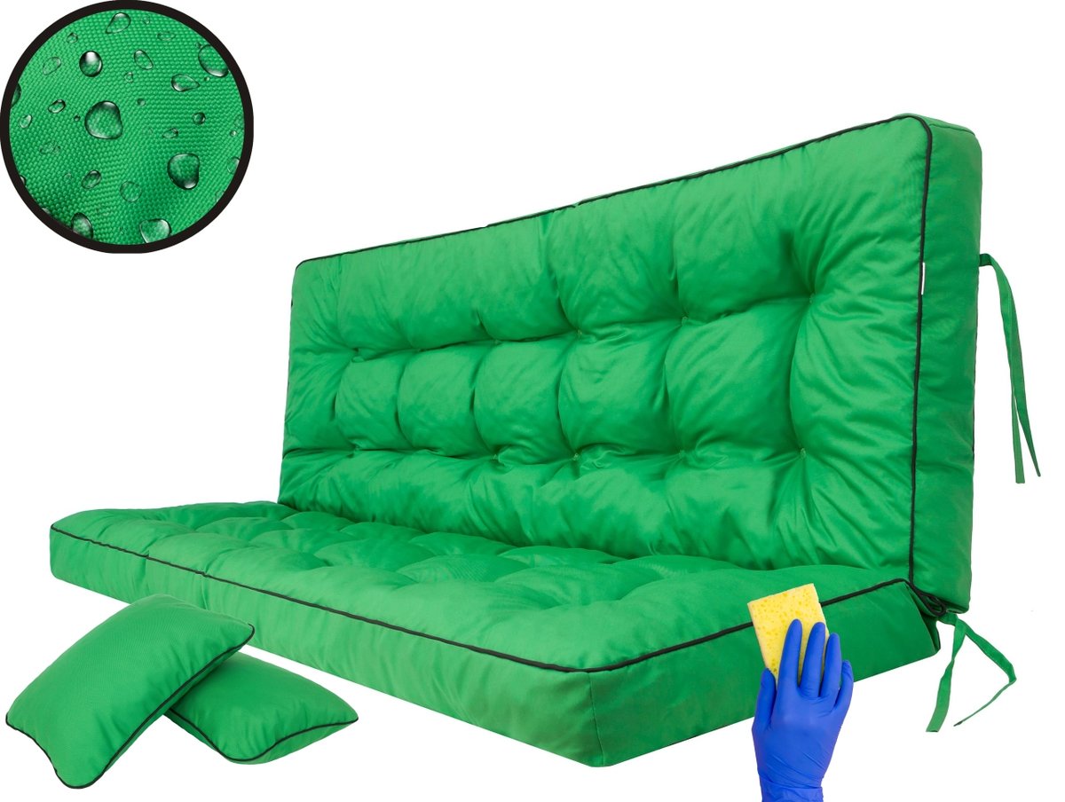 Poduszka na huśtawkę ogrodową, Pola, Zielony, 120 cm