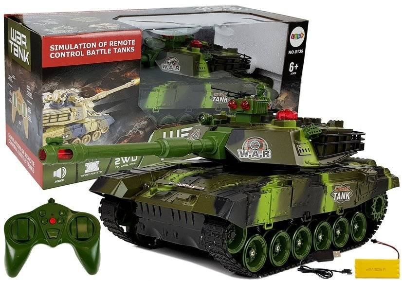 Import LEANToys Duży Czołg Zdalnie Sterowany R/C 2.4 Ghz Światła Odgłosy Strzelania Zielony