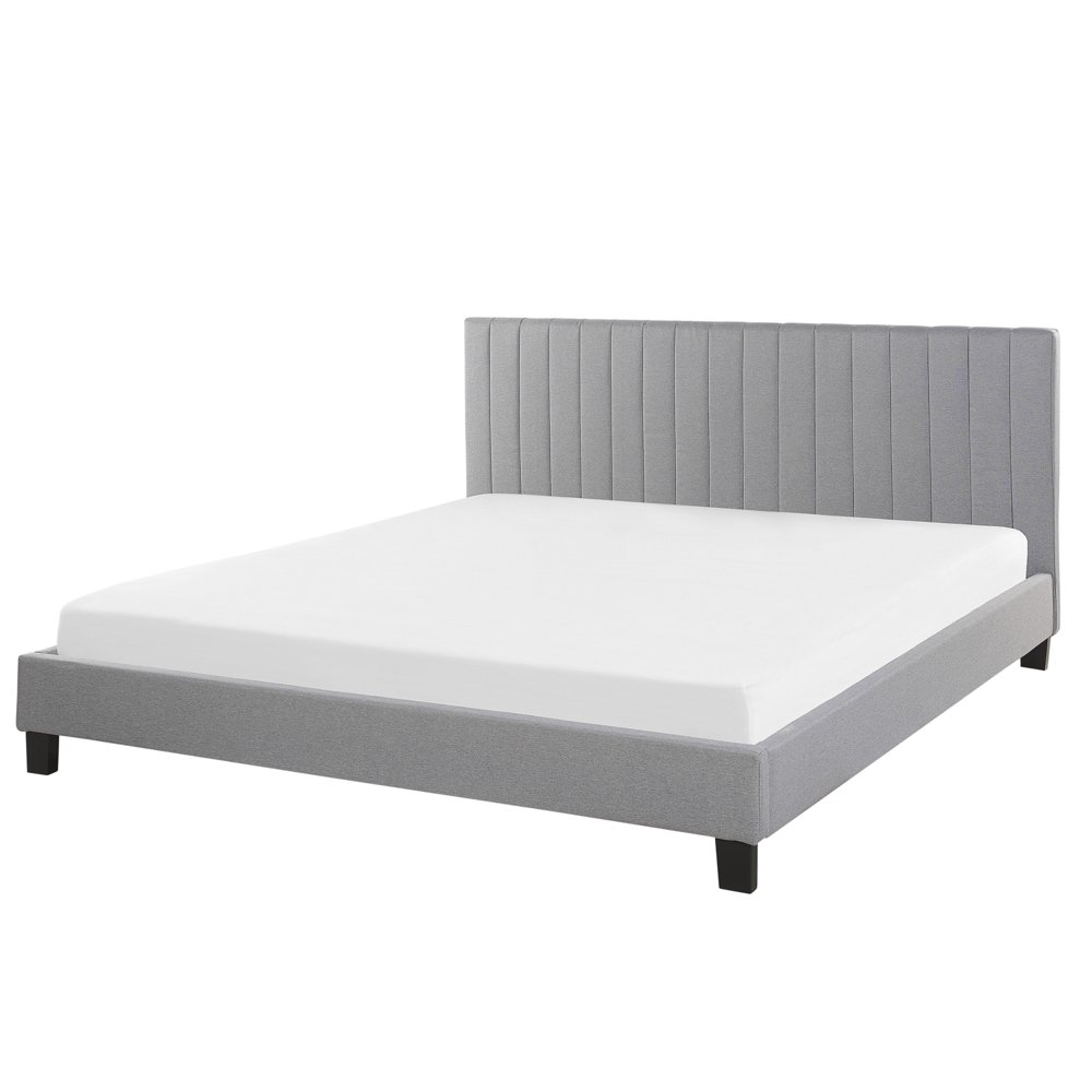 Beliani Łóżko tapicerowane 180 x 200 cm jasnoszare POITIERS