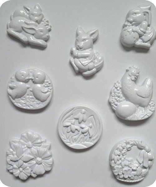 Forma do odlewów gipsu, motywy wielkanocne, 8 elementów
