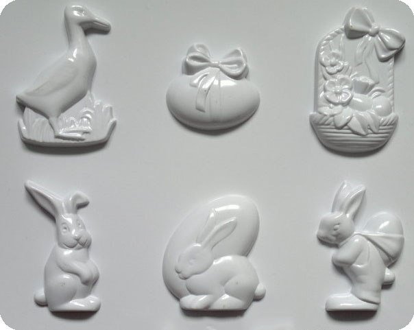 Forma do odlewów gipsu, motywy wielkanocne, 6 elementów