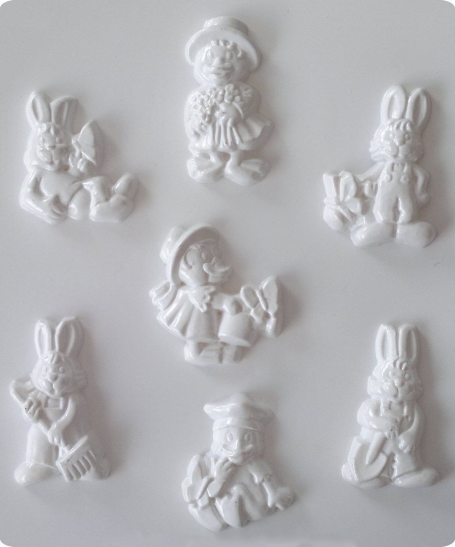 Forma do odlewów gipsu, motywy wielkanocne, 6 elementów