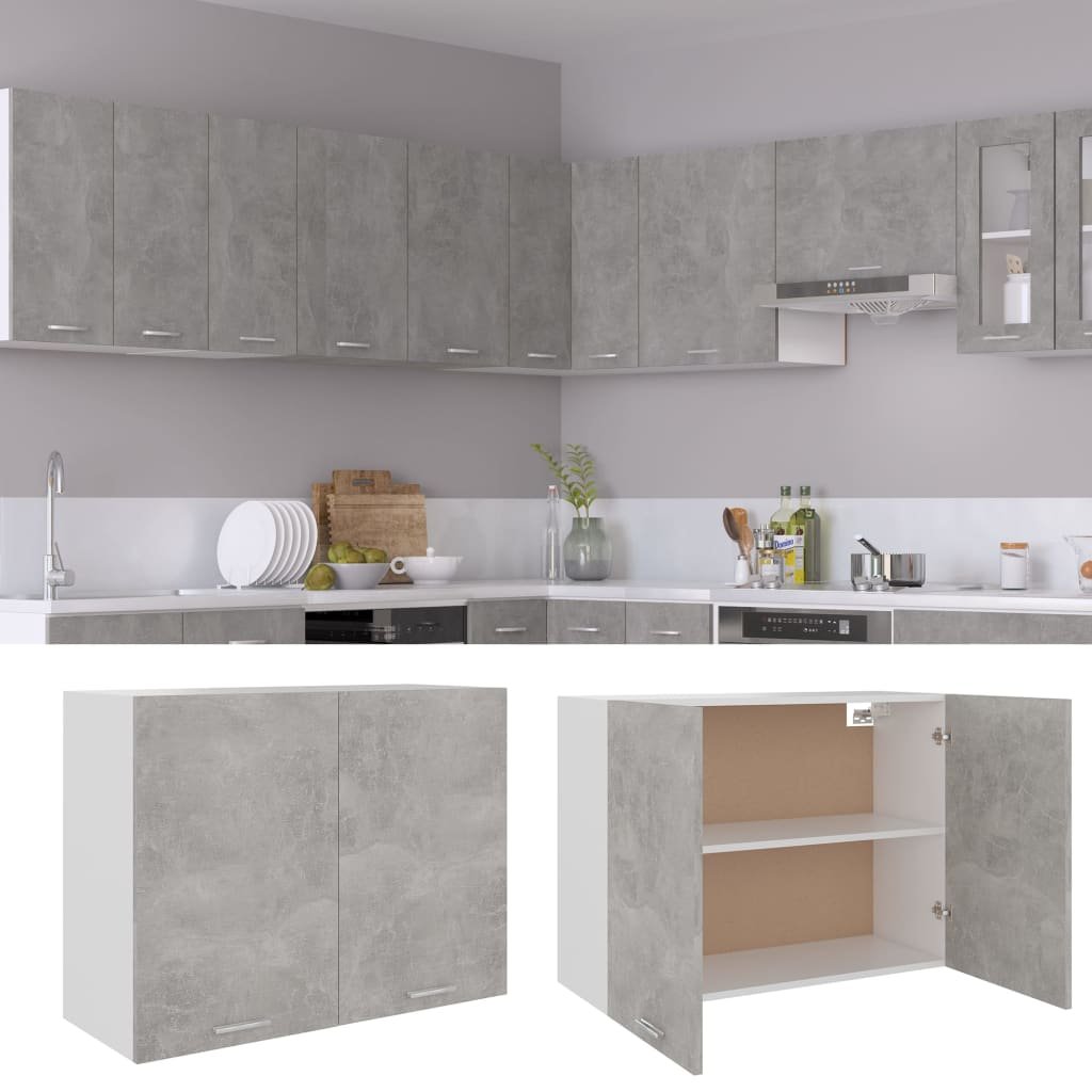 vidaXL Szafka kuchenna, szarość betonu, 80x31x60 cm, płyta wiórowa 801280