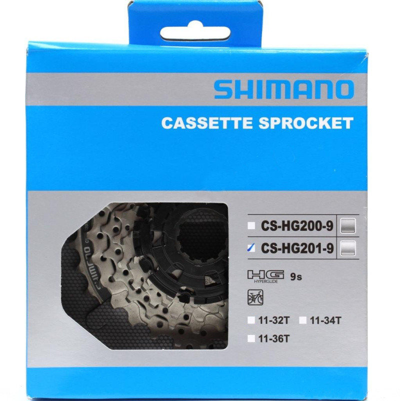 Shimano CS-hg201 kaseta 9S Srebrny wersja 11 34 zęby 2018 kaseta zębatek ECSHG2019134