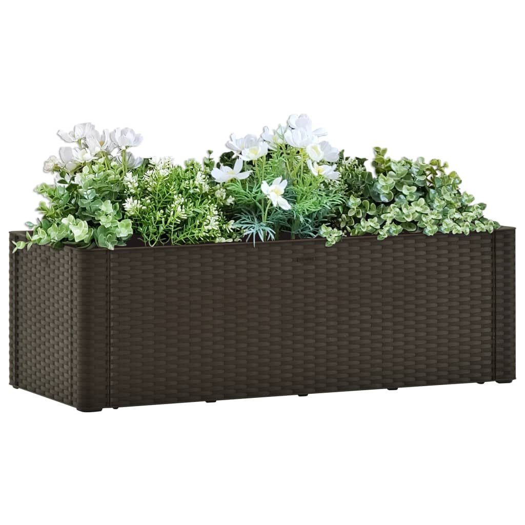 vidaXL Podwyższona donica z systemem podlewania, mokka, 100x43x33 cm