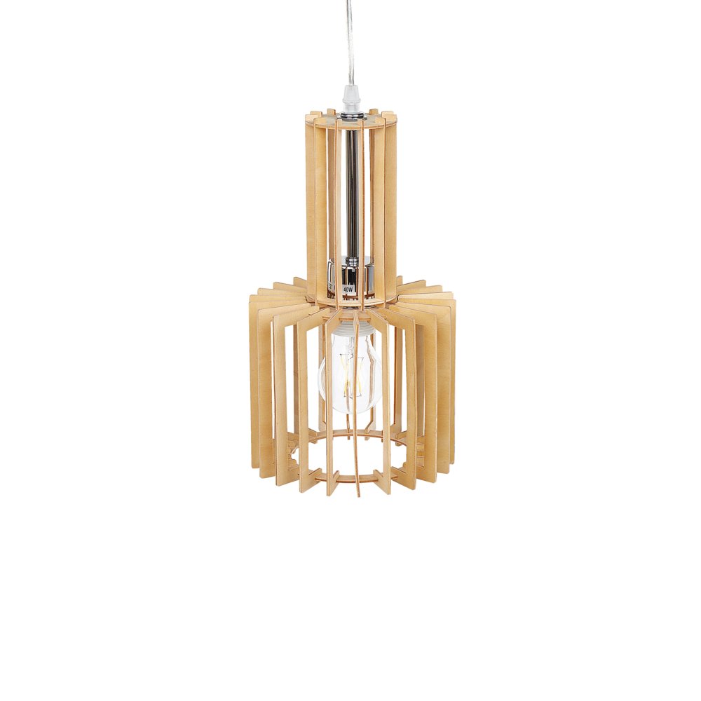 Beliani Lampa wisząca Lampa wisząca jasne drewno NIARI 243066