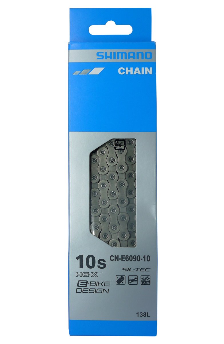 SHIMANO Łańcuch CN-E6090 srebrny / Ilość biegów: 10 ICNE609010138I