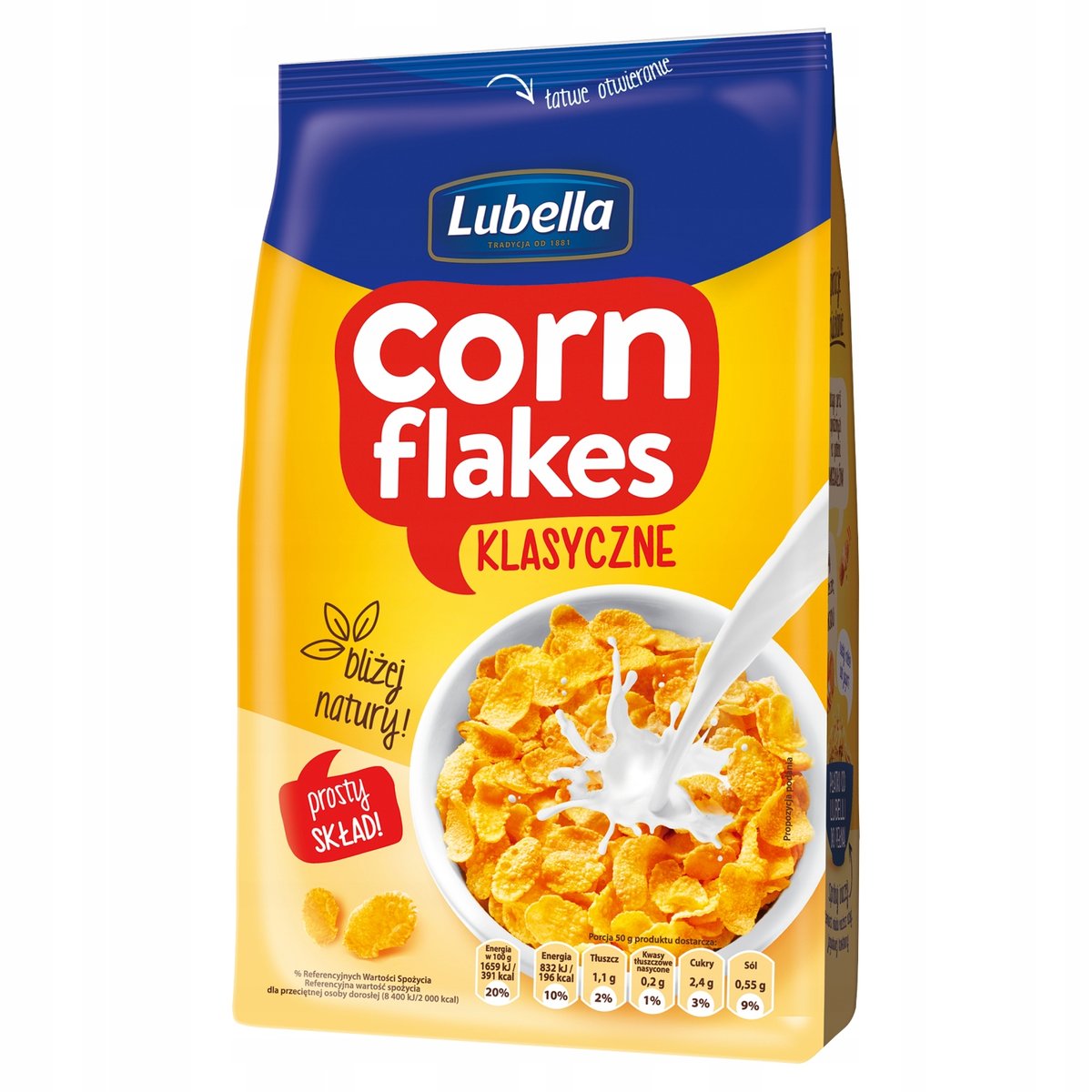 Lubella Płatki kukurydziane Klasyczne Corn Flakes 250 g