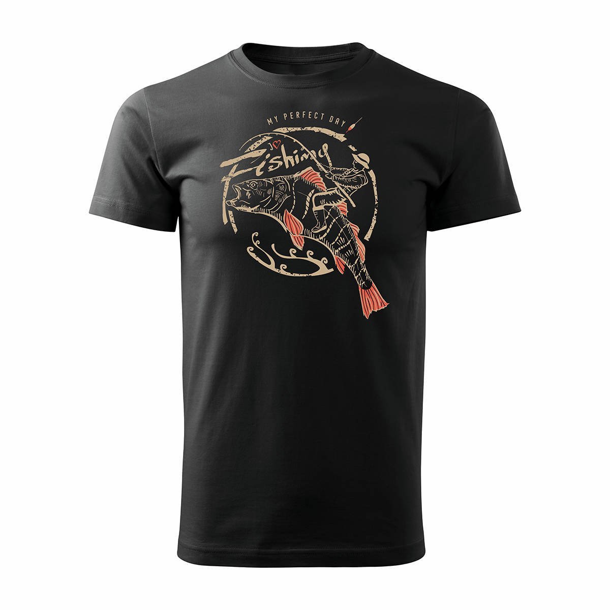 Topslang, Koszulka męska dla wędkarza wędkarska fishing, czarna, regular, rozmiar XL