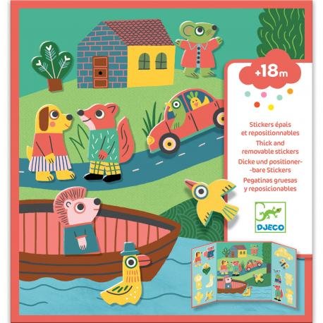Djeco Naklejki Zestaw z naklejkami .wielokrotnego użytkuZWIERZĘTADJ09071