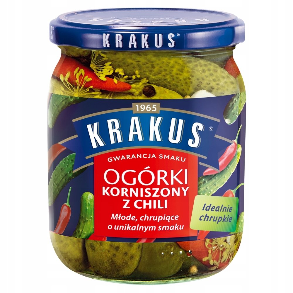 Krakus Ogórki korniszony z chili 500g
