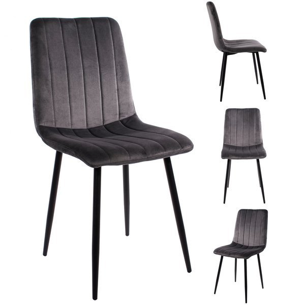 Zestaw krzeseł MUFART SIMPLE, ciemnoszare, 90x43x51 cm