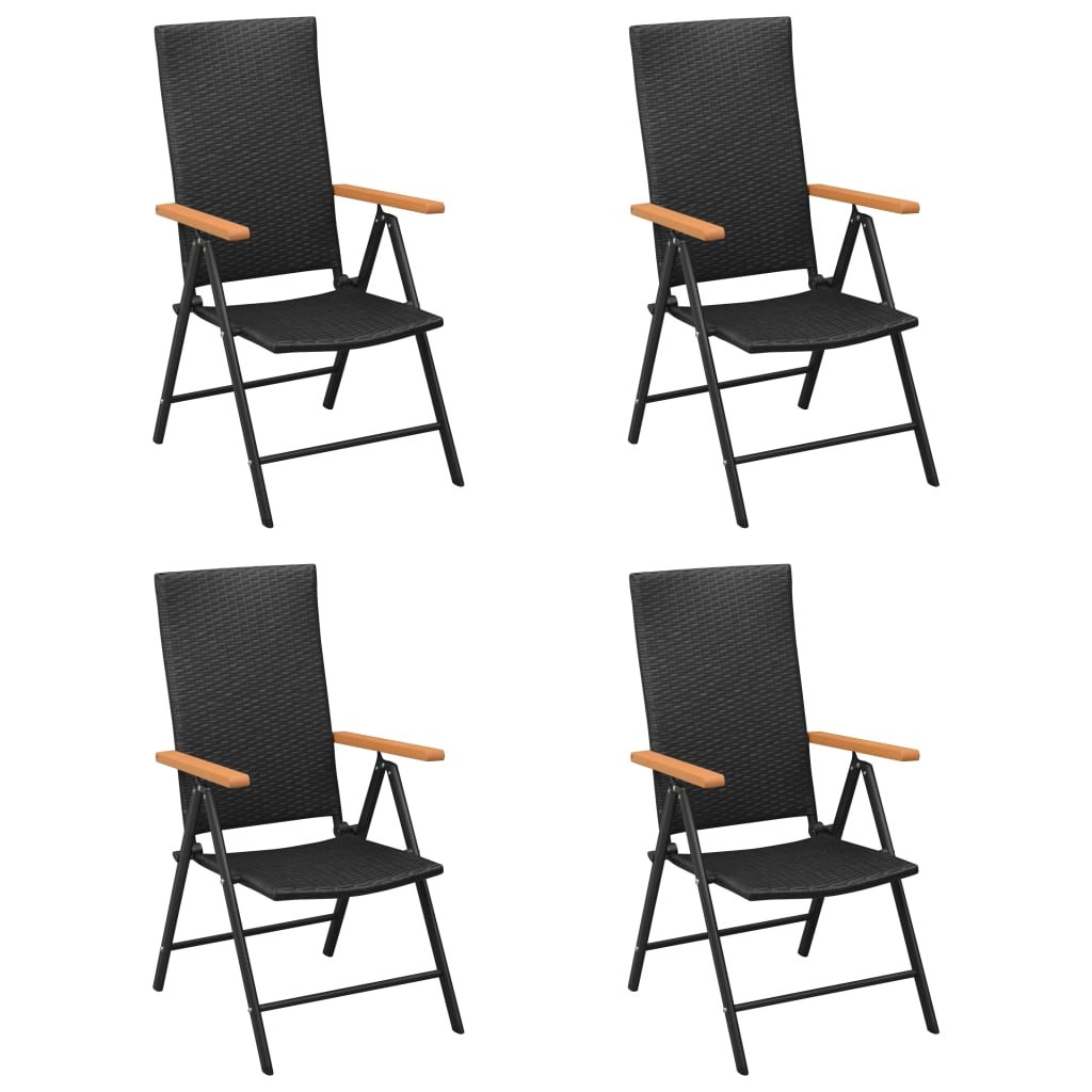 Krzesło ogrodowe VIDAXL, czarne, 55x64x105 cm, 4 szt.