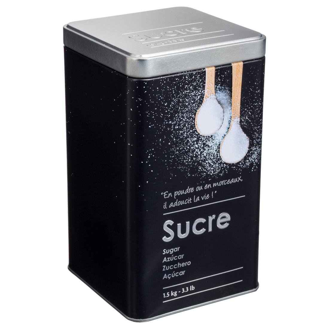 5five Simply Smart Pojemnik na cukier 1,5 kg metal czarny 136309