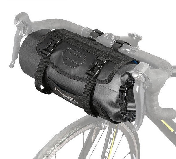 Roswheel 100% wodoszczelna torba na kierownicę rowerową 3 l do 7 l torba rowerowa na kierownicę zwijany otwór kieszenie na kierownicę z przednim światłem rowerowym interfejs, niebieski 111369