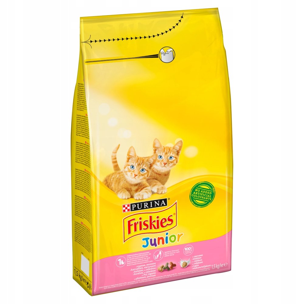 Purina Friskies Junior Z Kurczakiem, Mlekiem I Dodatkiem Warzyw 1,5 Kg