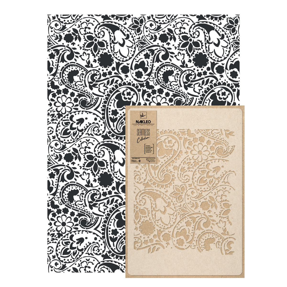 szablon malarski wielokrotny powtarzalny // FLORAL PAISLEY SZA-REP-060