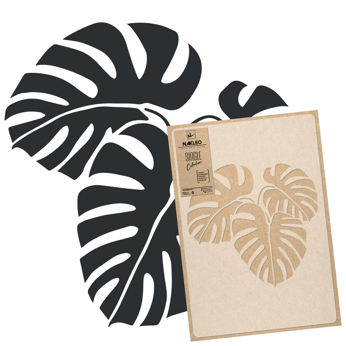 Szablon Malarski tropikalny /45x65 liście Monstera