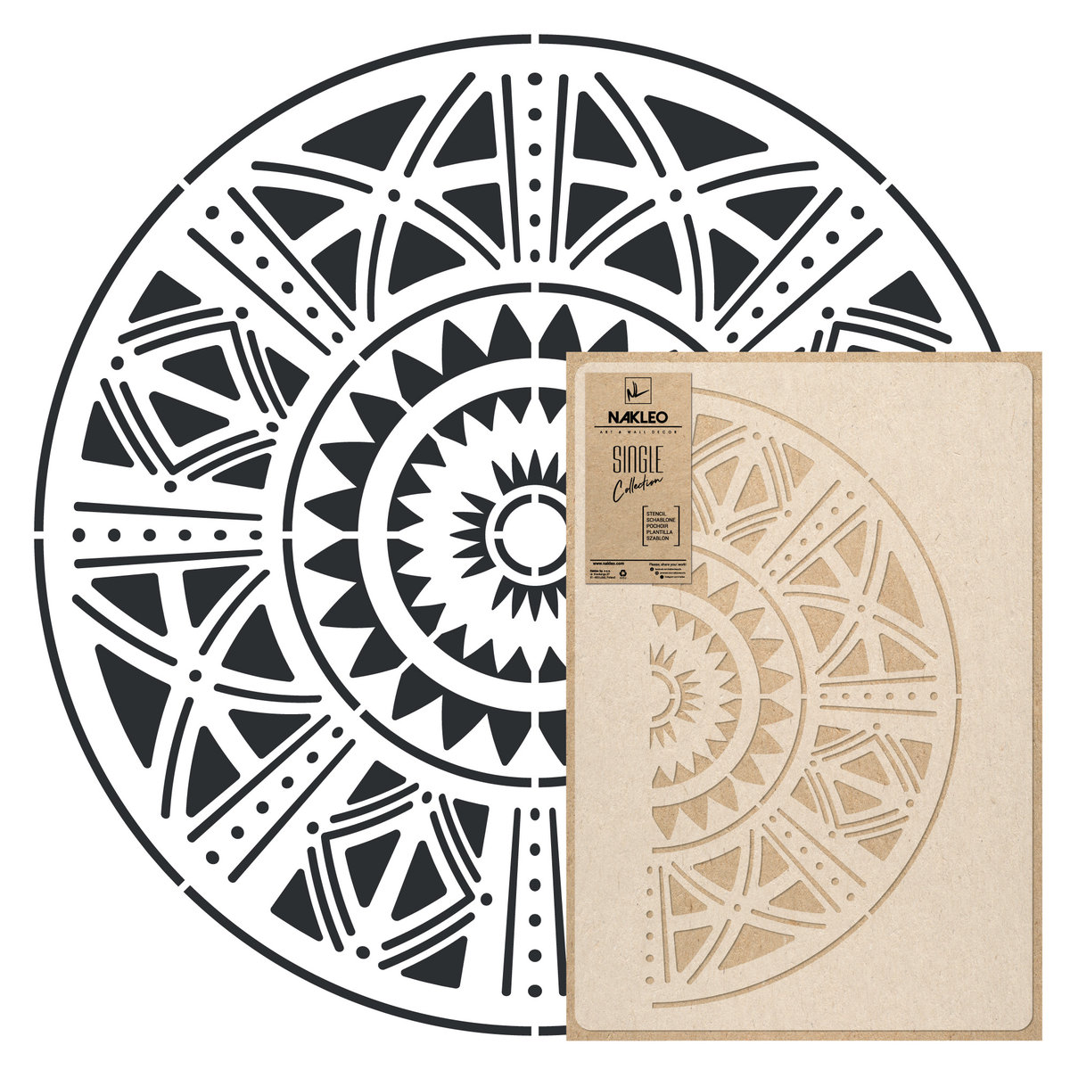 Nakleo szablon malarski wielokrotny // AFRICAN MANDALA - LARGE (średnica 89cm)