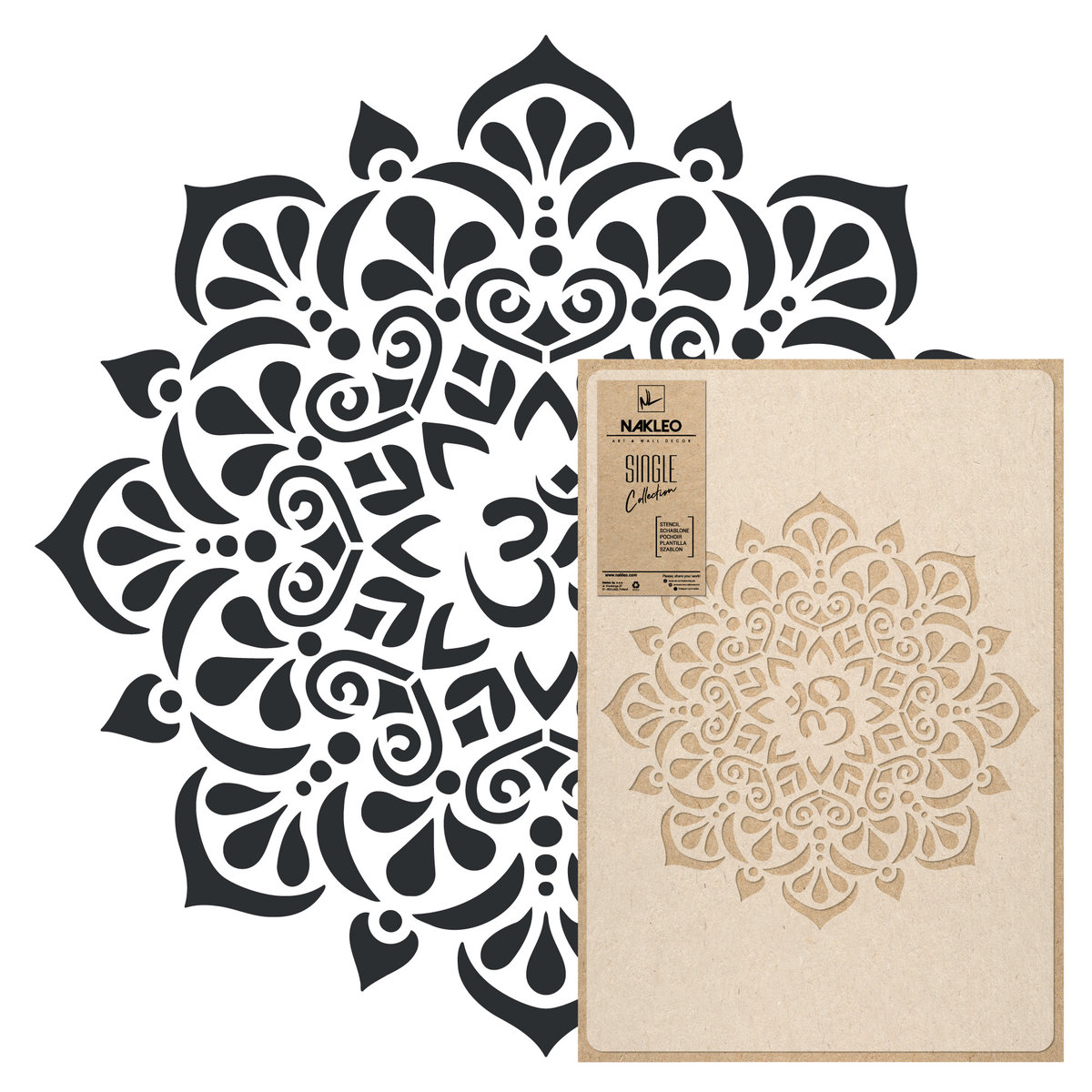 Nakleo szablon malarski wielokrotny // OM MANDALA - SMALL (średnica 39cm)