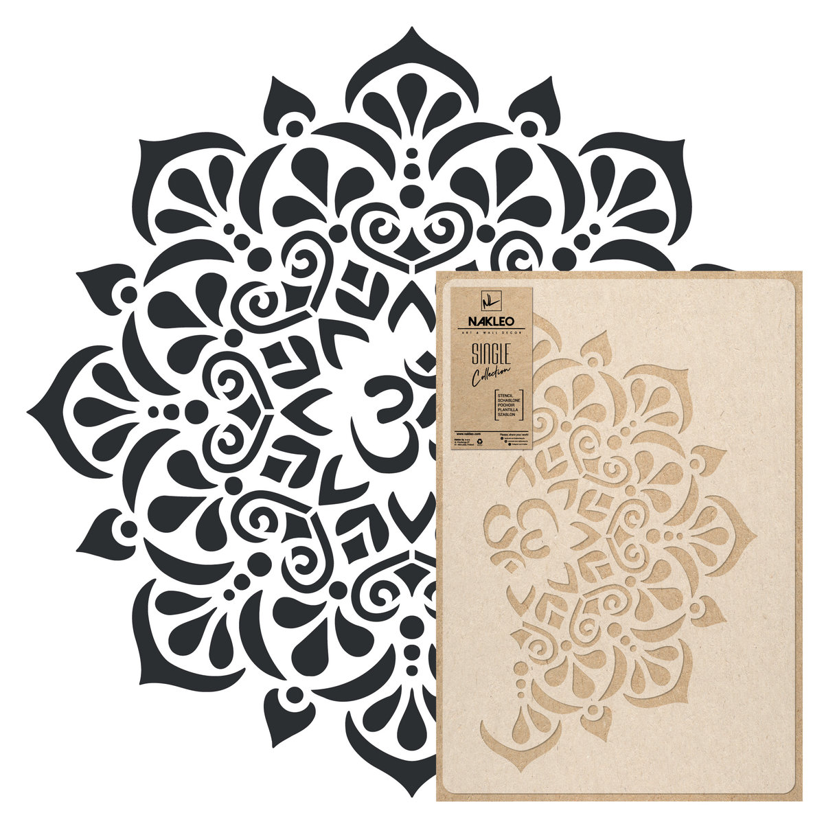 Nakleo szablon malarski wielokrotny // OM MANDALA - LARGE (średnica 89cm)