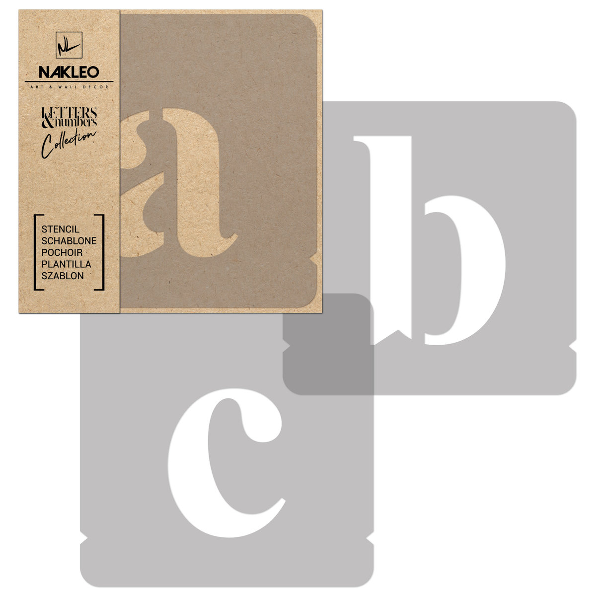 Nakleo szablon malarski wielokrotny // litery i cyfry 100 mm // Times Roman Małe SZA-FON-002_10