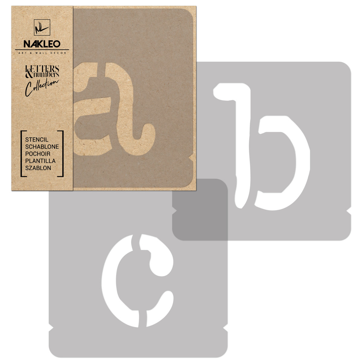 Nakleo szablon malarski wielokrotny // litery i cyfry 100 mm // Typewriter Małe SZA-FON-008_10