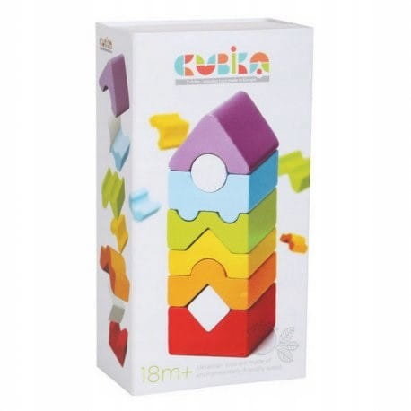 Cubika Cubika Klocki drewniane Kolorowa wieża wieżyczka 18m 6515009 6515009