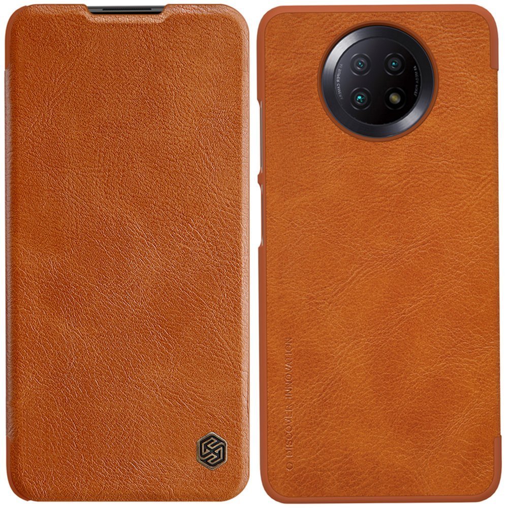 Nillkin Qin skórzana kabura etui Xiaomi Redmi Note 9T 5G brązowy
