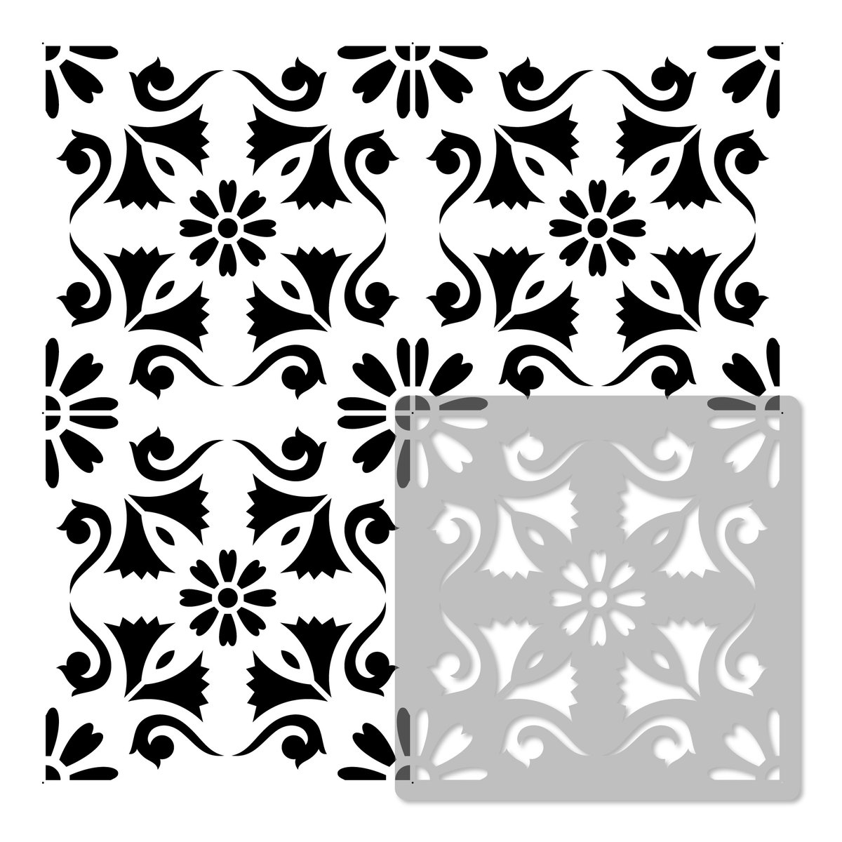 Nakleo szablon malarski // płytki - kafelki // ESCALOS - 15x15cm