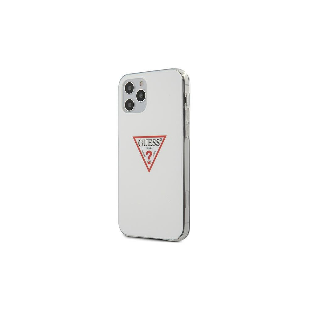 Guess Triangle Logo - Etui na iPhone 12 / iPhone 12 Pro biały GUHCP12MPCUCTLWH